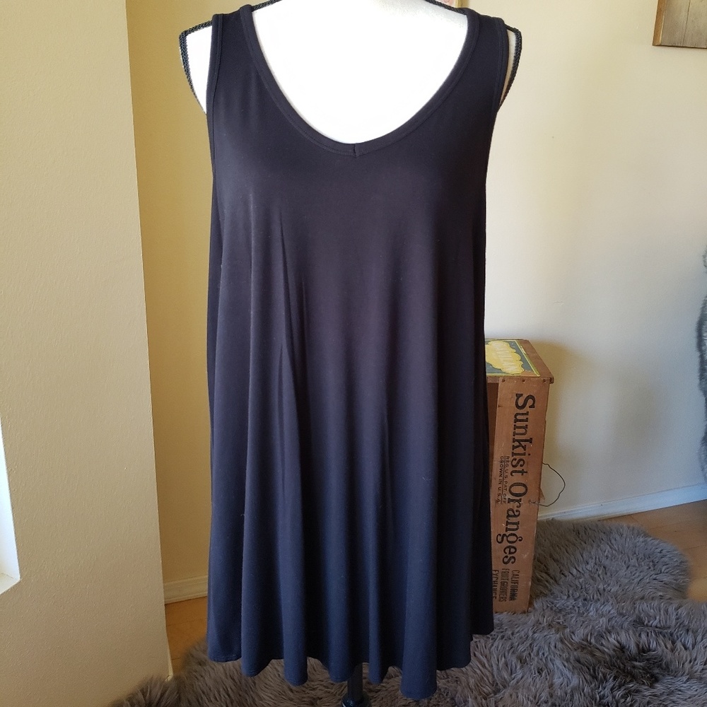 Cozy black tank dress